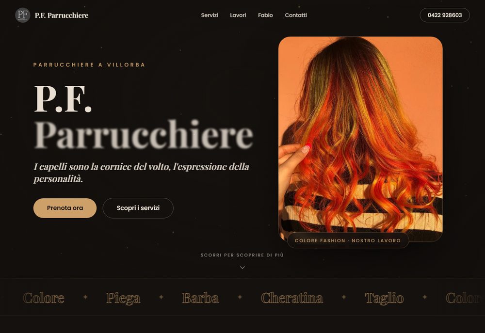 Anteprima del sito P.F. Parrucchiere